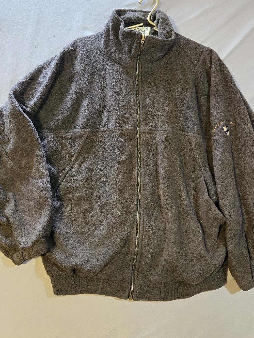 Westwood Plateau Golf Club Men's Dark Gray/Brown Full-Zip Fleece Jacket